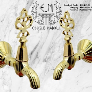 Authentischer Messing-Hammam-Wasserhahn: Golden Yellow Ottoman Tap