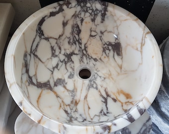 Handmade Viola Marble Vessel Sink: Natural Stone Bathroom Vanity