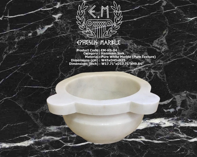 Turkish Bath Sink, Turkish Hammam Sink, Spa Sink, Turkish Hamam Sink, Hamam Decor, Belted Classic White Marble Texture