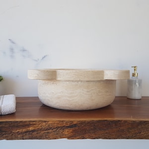 Vessel Sink - Special Bathroom Sink- Turkish Style Sink-Sink Vanity - Bathroom Decor -Vanity Top Sink- Natural Stone Sink - Travertine Sink