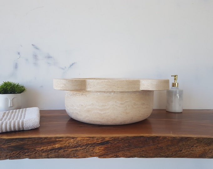 Hand Carved Travertine Vessel Sink: Turkish Bathroom Decor