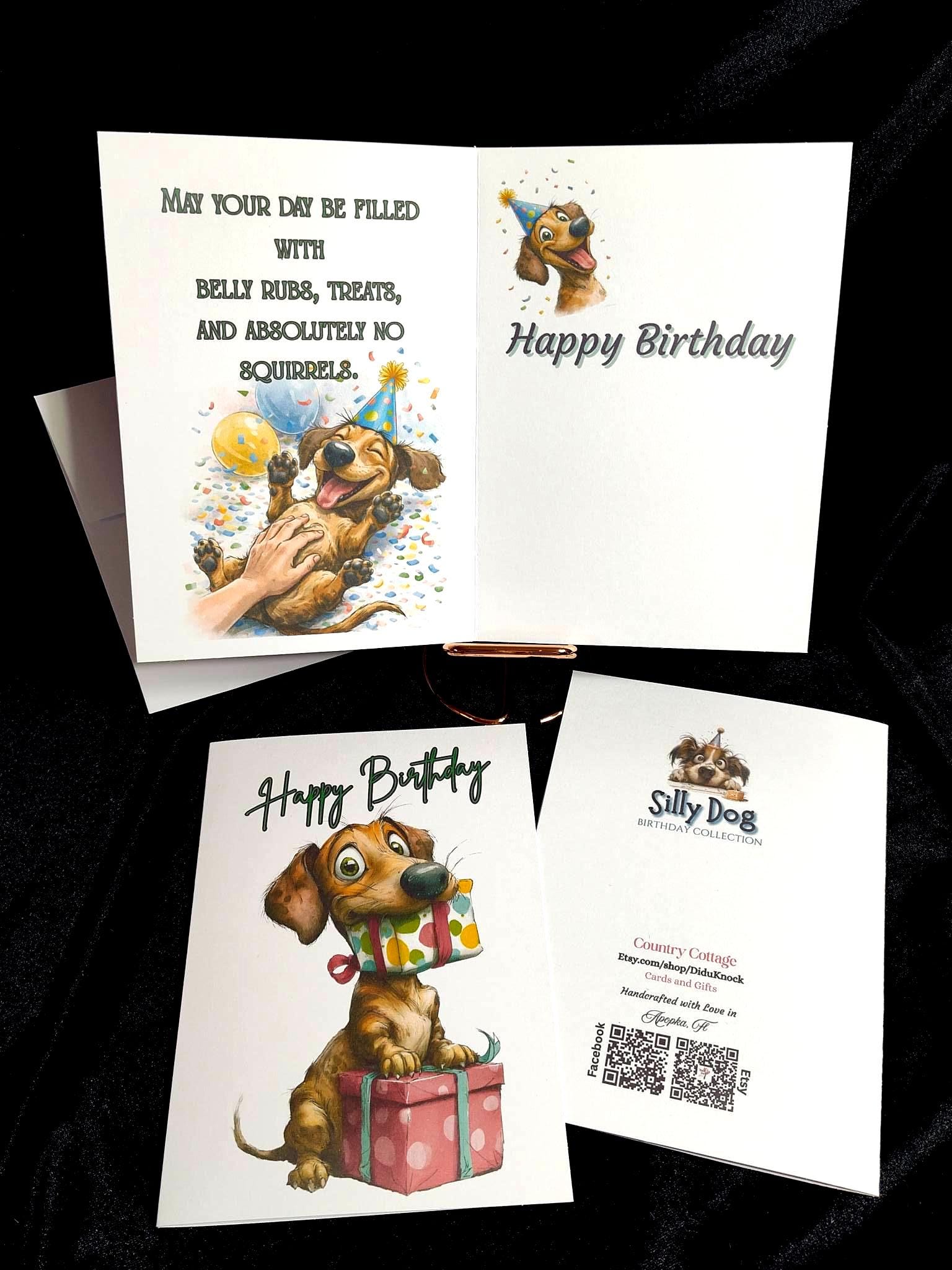 Funny Dachshund Birthday Card | Silly Dog Lover Greeting Card | Cute ...