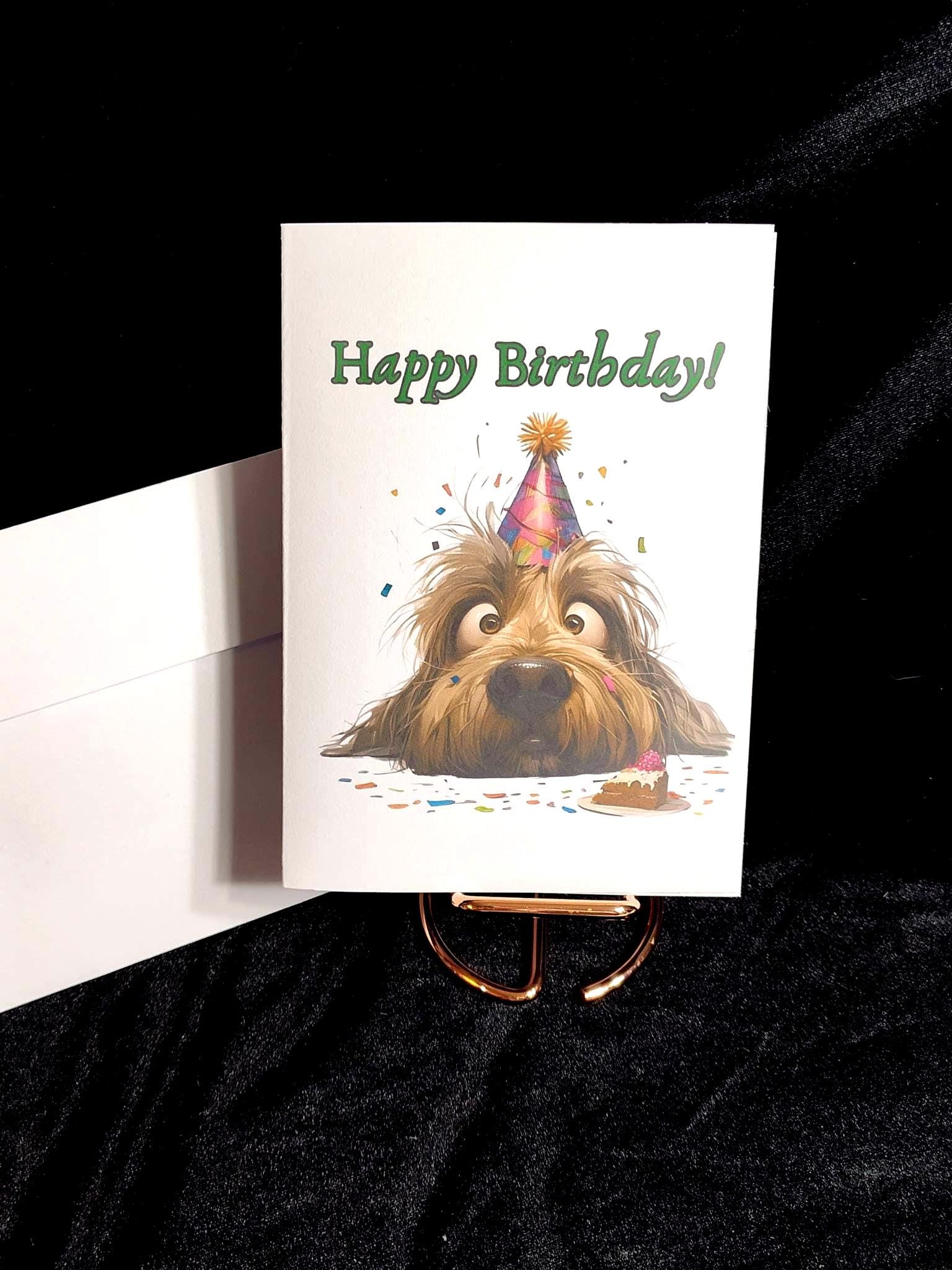 Funny Dog Birthday Card | Dog With Stick Birthday Card | Silly Puppy ...
