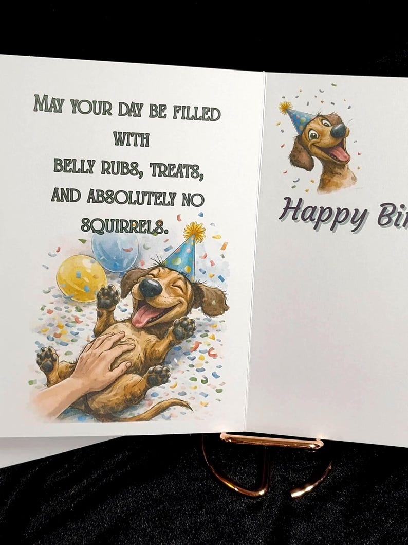 Funny Dachshund Birthday Card | Silly Dog Lover Greeting Card | Cute ...