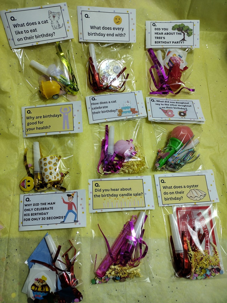 15 Birthday Party Favors Family Friendly Dad Jokes Party Etsy