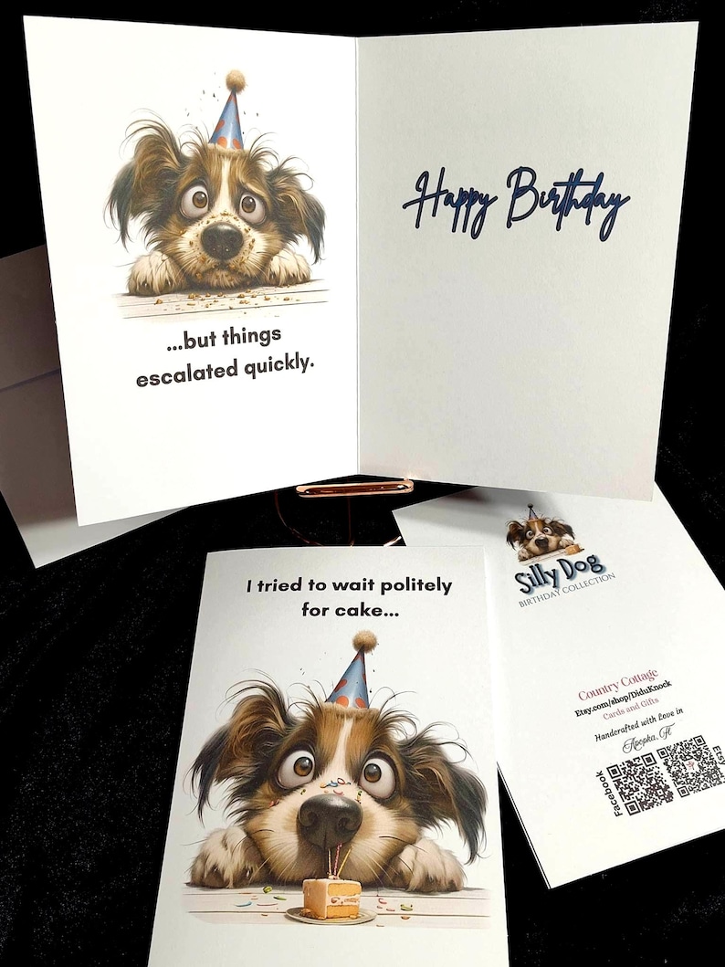 Funny Dog Birthday Card | Silly Puppy Birthday Card | Cute Dog Lover ...