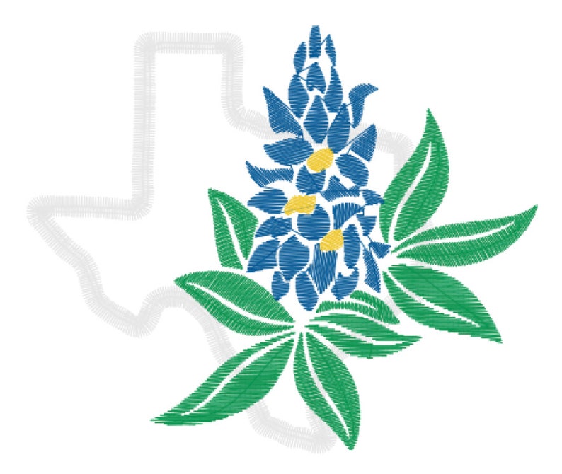 Texas Bluebonnets Embroidery Design - Etsy