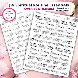 JW Spiritual Routine Essentials Icon Sticker Sheet | Calendar | Planner | Bullet Journal