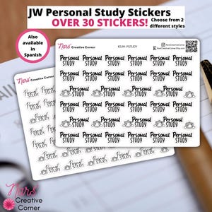 JW Personal Study Icon Stickers | Planner | Calendar | Bullet Journal | Bible Study