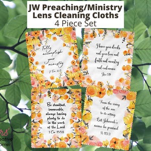 JW Gifts | Preaching/Ministry Lens Cloths 4-pc Set | 6&quot;x7&quot; | Pioneer Gifts