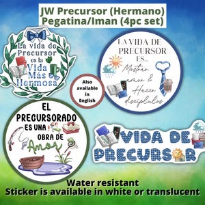 JW Regalos | Precursor (Hermano) Pegatina/Iman 4pc Set
