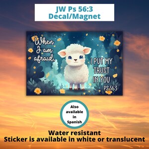 JW Psalm 56:3 Sticker Decal/Magnet | Sheep | 2024 Yeartext