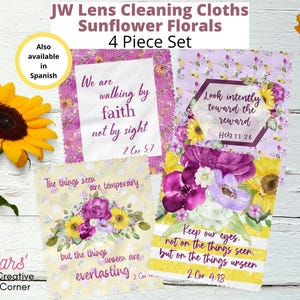 JW Gifts | Lens Cloths 4 pc Set | Spring Sunflower Florals