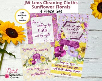 Sunflower Florals Eyeglass Lens Cleaning Cloths (Set of 4)