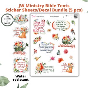 JW Ministry Sticker Sheet/Decal Bundle Preaching Pioneer Publisher