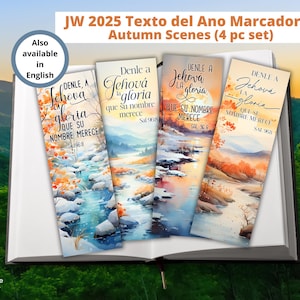 JW Regalos | 2025 Texto del Ano Marcadores | Bookmarks Set | Autumn Scenes | Salmo 96:8