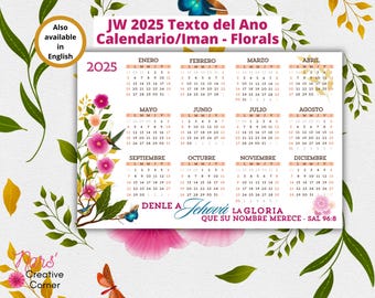 JW 2025 Texto del Ano Calendario Iman | Florals | Salmo 96:8