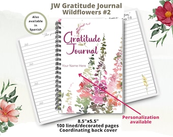 JW Gratitude Personalized Notebook/Journal | Wildflowers #2