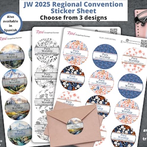 JW 2025 Regional Convention Sticker Sheet | Letter Writing | Gift Tags
