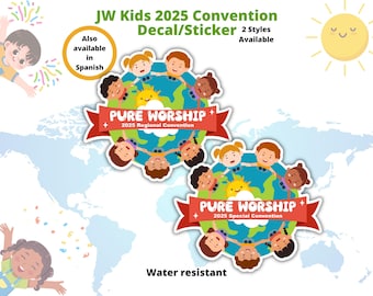 JW Kids 2025 Regional or Special Convention Decal Sticker | Pure Worship | Worldwide Kids Gift