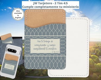 Contact Card Holder - 2 Tim 4:5, Neutral Blue (Spanish)
