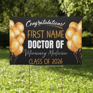 Personalized Veterinarian Graduation Decoration, Veterinary School Graduate Lawn Sign, DVM Grad Party Decor for Doctor of Vet Medicine 2026