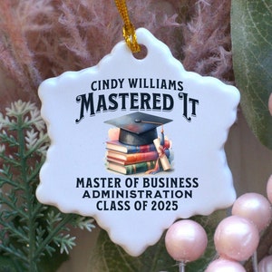Personalized Masters Graduation Gifts, Masters Degree Gift For MBA Graduate Gift For Men Women, Custom Graduation Ornament Class of 2025