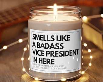 Vice President Promotion Gift, Funny VP Candle, Vice President Gift, Smells Like A Badass Vice President Candle, Job Promotion Gift Idea