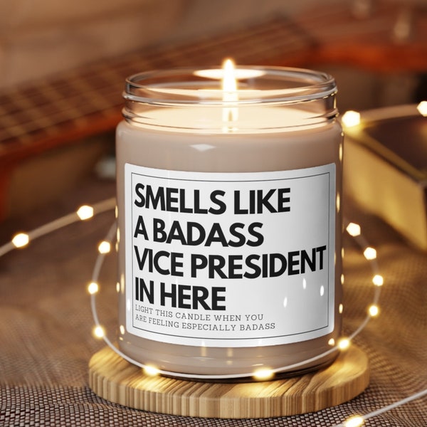 Vice President Promotion Gift, Funny VP Candle, Vice President Gift, Smells Like A Badass Vice President Candle, Job Promotion Gift Idea