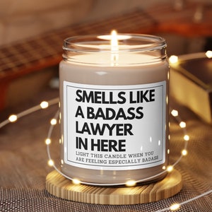New Lawyer Gift For Women Men, Funny Lawyer Graduation Gift For Law School Student, Lawyer Candle, Law Lawyer Office Decor, Attorney Gift