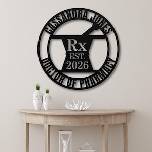 Pharmacist Graduation Gift, Personalized Pharmacy Graduate Metal Sign, Custom PharmD Grad Wall Art, Doctor of Pharmacy Sign, Class of 2026