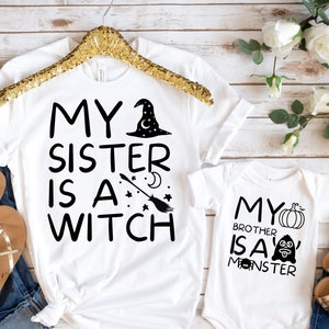siblings halloween costume, siblings halloween shirt, brother and sister halloween costume, brother sister, halloween sibling shirt, t-shirt