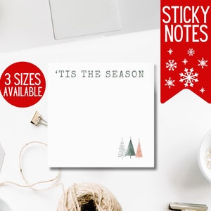 Christmas Sticky Notes, Tis The Season Christmas Tree Note Pad, Holiday To Do List, Christmas Tree Theme, Xmas Home Office Decor Notepad