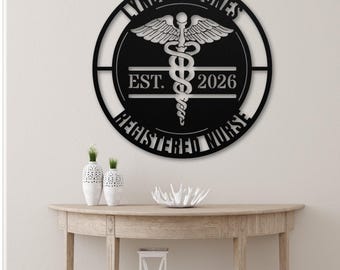Personalized Nurse Graduation Gift, Custom Nursing School Grad Gift, RN Nurse Practitioner Graduate Decor, Nurse Appreciation Metal Wall Art
