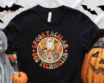 EEG Tech Shirts For Halloween, Spooktacular EEG Technologist Apparel, Neurodiagnostic Technician Week Gift Tshirt, Eeg Gift For Fall T-Shirt