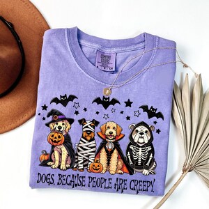 golden retriever shirt, goldendoodle, bulldog shirt, boston terrier shirt, dog mom, dog mama, halloween shirt, dogs because people are creepy