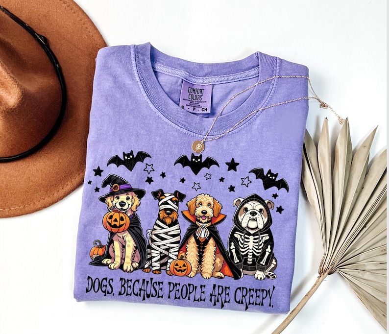 golden retriever shirt, goldendoodle, bulldog shirt, boston terrier shirt, dog mom, dog mama, halloween shirt, dogs because people are creepy