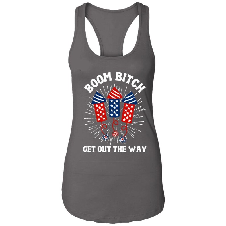 4. Juli Tank Top Shirt für Frauen, 4. Juli Tank Tops, lustige Tank Tops für Frauen, 4. Juli Tank Tops, Boom Bitch Bild 3