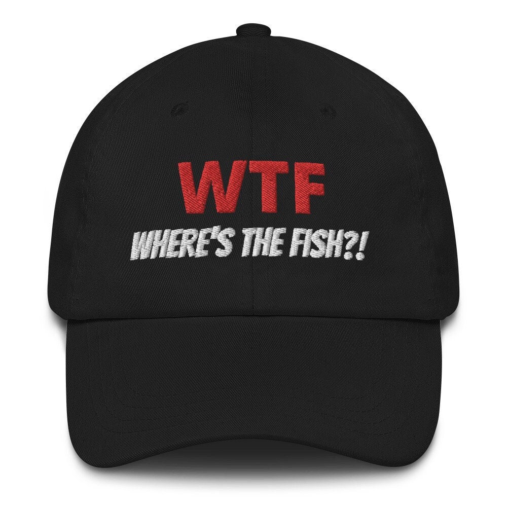 WTF Wheres The Fish、面白い釣り帽子、釣り用バケットハット、釣り用サンハット。, Wtf - ブラック, One おさかなのバケットハット BLUE 魚 帽子 バケハ ユニセックス