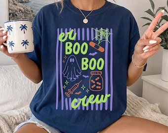 ER Boo Crew Comfort Colors Halloween Shirt, Funny Fall Emergency Room Nurse Tshirt, Emergency Department Doctor Tech Technician T-shirt Gift