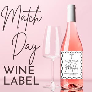 Fellowship Match Day Gifts, Custom Wine Label, Medical Residency Match Day Sticker, Med School Graduate Congratulations Graduation Gift 2025