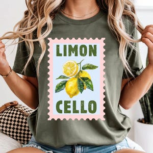 Maglietta Limoncello, maglietta Lemon Cello, maglietta estiva alla moda con grafica retrò, per gli amanti della buona cucina italiana, regalo vintage per addio al nubilato in Italia