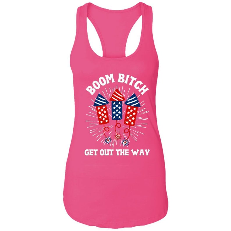 4. Juli Tank Top Shirt für Frauen, 4. Juli Tank Tops, lustige Tank Tops für Frauen, 4. Juli Tank Tops, Boom Bitch Bild 4