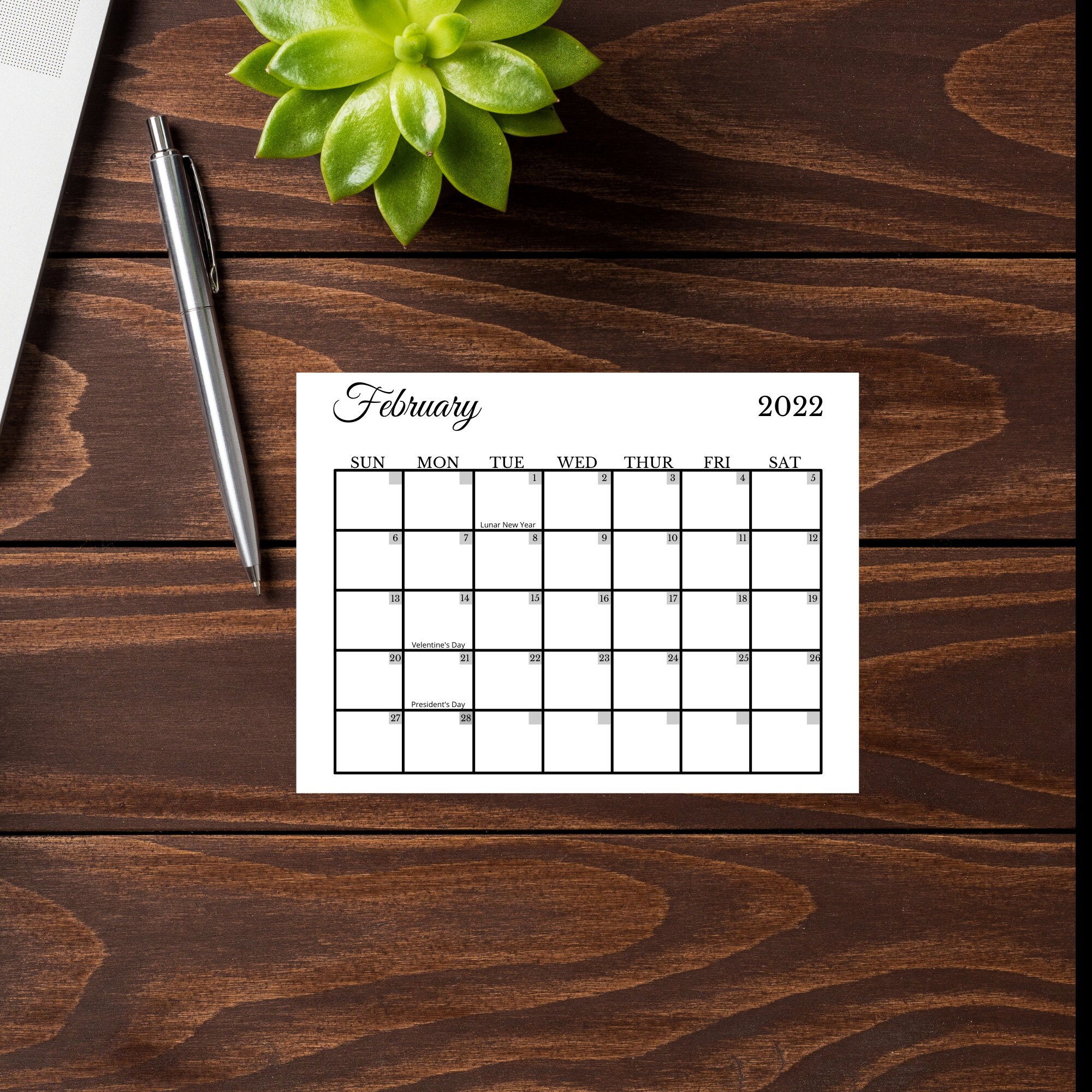 printable calendar 2022 2022 printable calendar with etsy