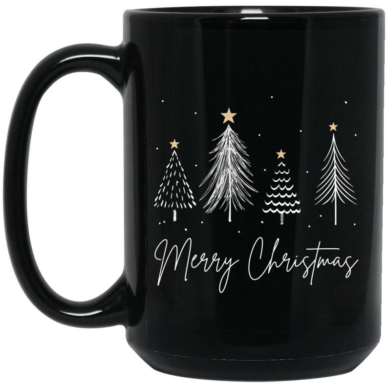 Merry Christmas Tree Mugs Christmas Mug Hot Chocolate Etsy