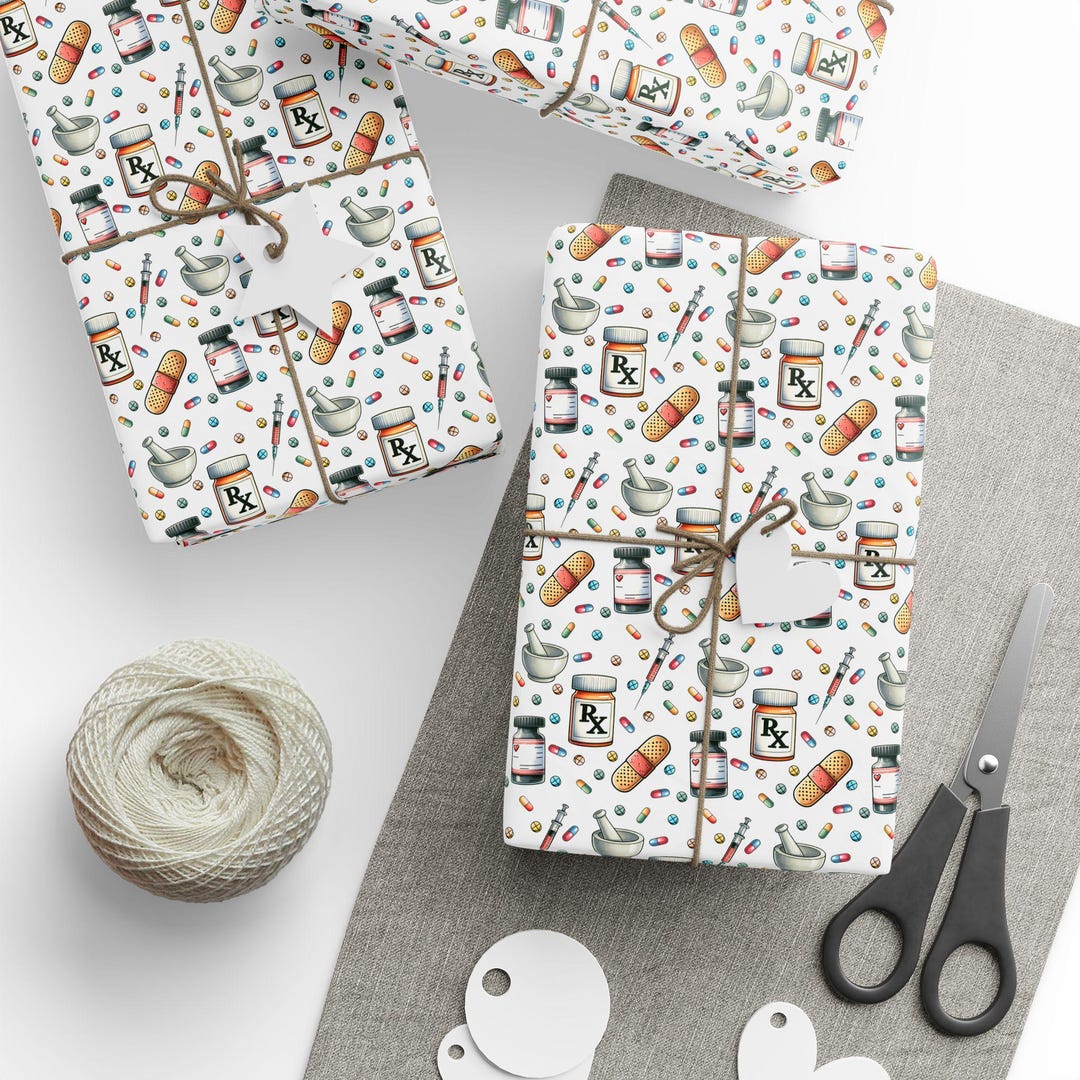 Pharmacy Wrapping Paper Roll, Medical School Graduation Gift Wrap ...