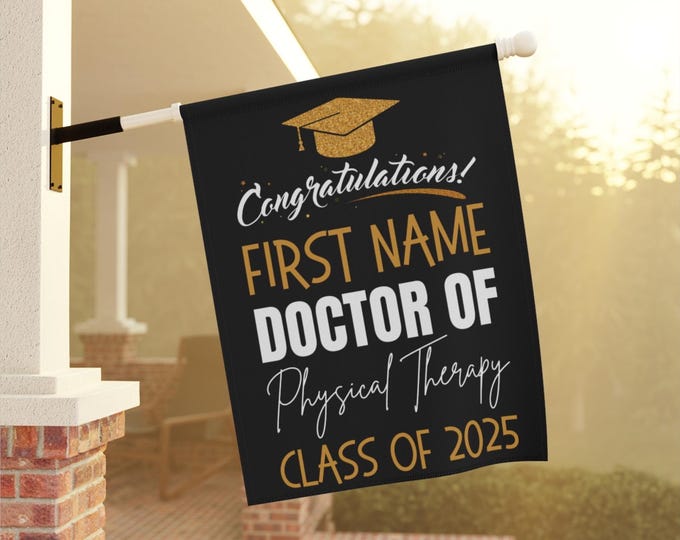 Doctor of Physical Therapy Graduation Yard Sign, PT Grad Banner Sign ...