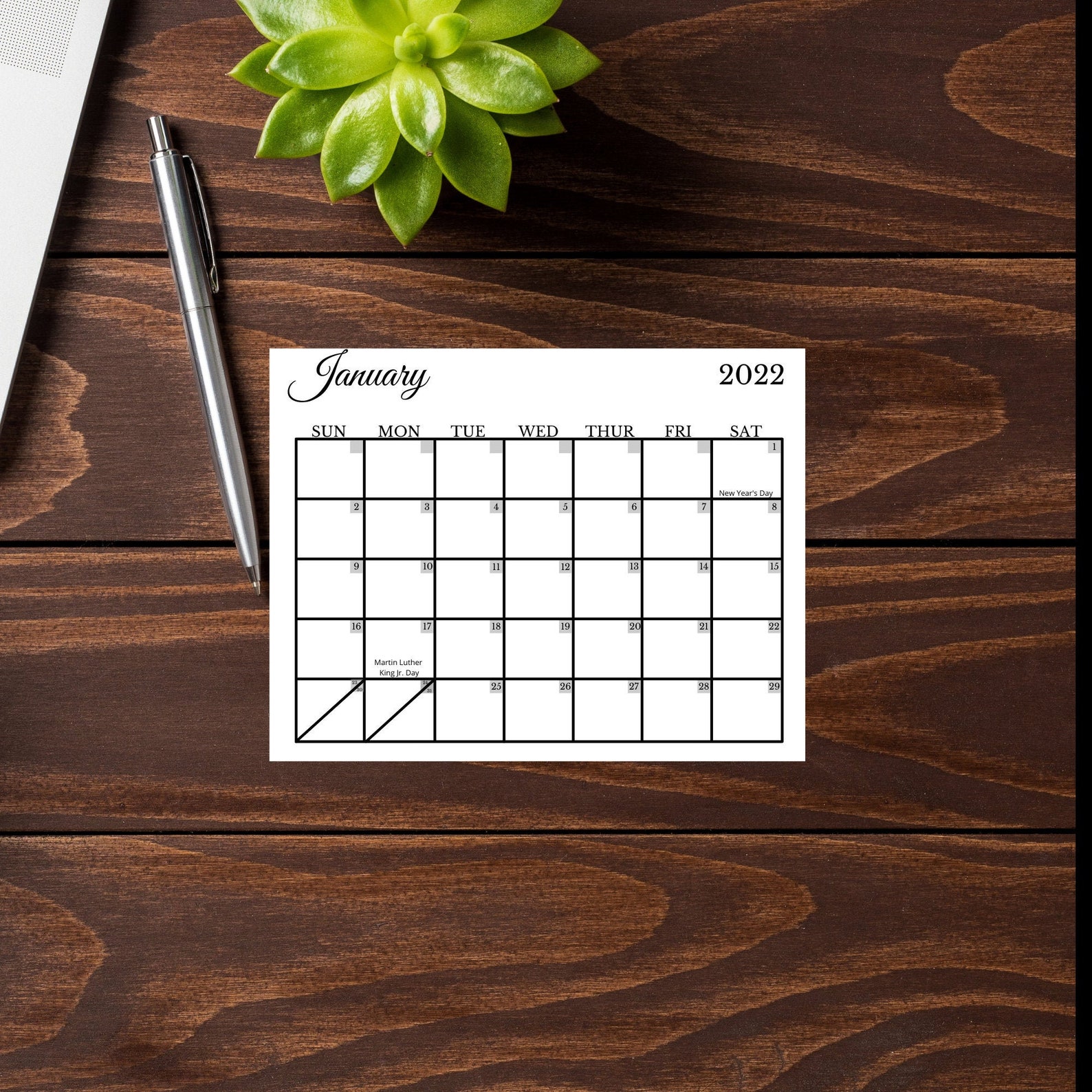 printable calendar 2022 2022 printable calendar with etsy