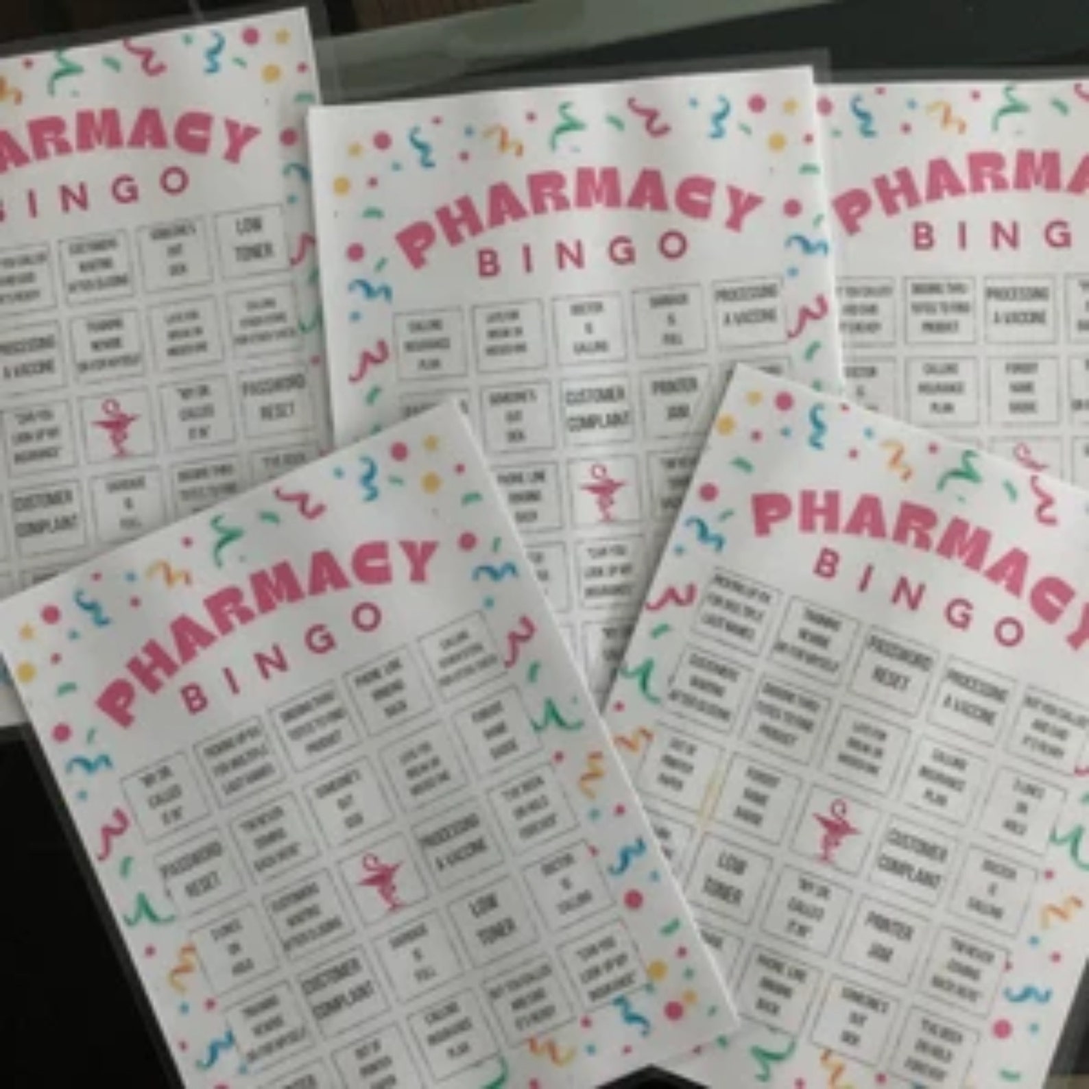 Pharmacy Bingo, Pharmacy Games, Printable Pharmacy Games, Pharmacy