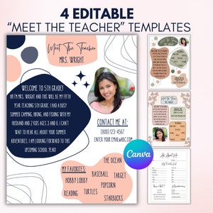 Meet The Teacher Template, Editable Back To School Flyer, Get To Know You, All About Me Boho Teacher Bundle, First Day Of School Printable